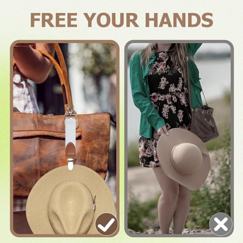 Nearockle 2-5Pcs Hat Clips for Travel Handbag Backpack Luggage,Elastic Clip Hat Companion for Women,Outdoor Travel Accessory4