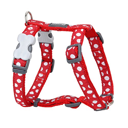 Trilus DH-S5-RE-15 Nylon Hundegeschirr, weiße Punkt an rot, S Cover