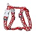 Red Dingo Classic Dog Harness Design, White Spots on Red, Small 15mm
