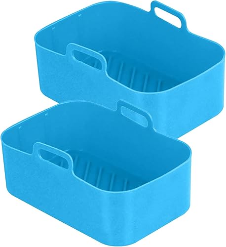 Miniatura 6 de Olla de silicona para freidora de aire Cesta rectangular reutilizable para freidora de aire, olla para hornear de alta temperatura, sartén de