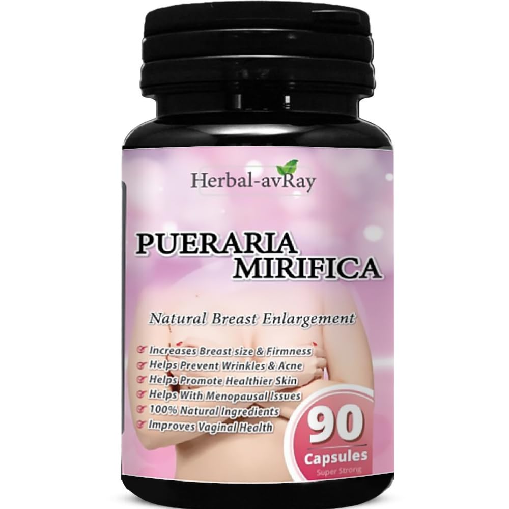 Pueraria Mirifica Capsules - Natural Breast Enhancement Pills for Women - Breast Enlargement Pills - Breast Growth, Vaginal Health, Menopause Relief, Skin & Hair Health - 90 Vegan Capsules