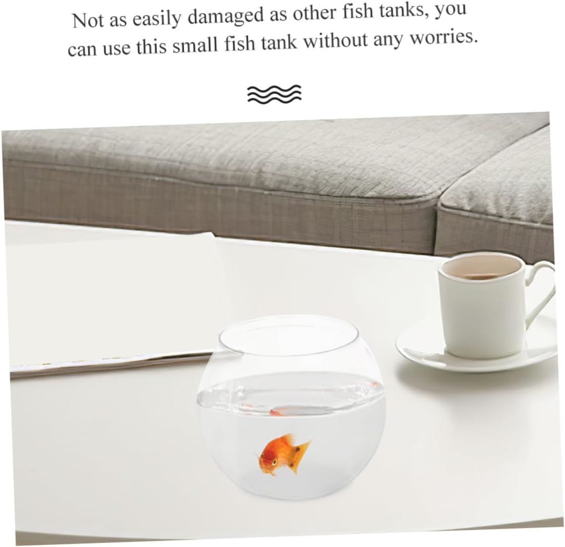 Transparent Plastic Fish Bowl Tabletop Fish Tank for Goldfish Clear Round Bowl for Aquatic Plants Desktop Tank Decor for Home Store Party 5.90 in