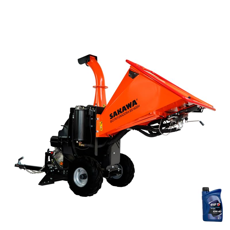 SAKAWA Biotrituradora BS1600 Motor 15CV Arranque Eléctrico + Aceite 4 Tiempos