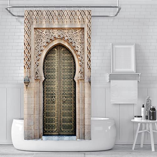 Rideau de douche polyester marron 200x200 cm, textile imperméable de qualité supérieure - 3