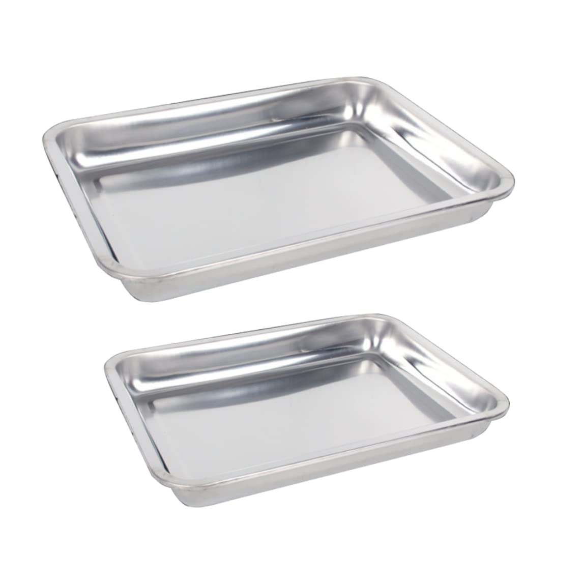 Rouloudun Colorful 2Pcs Square Baking Sheet Stainless Steel Baking Pans Grill Toaster Oven Trays