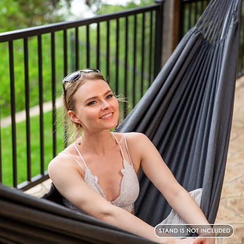 Image of SUNCREAT Hammocks Outdoor Camping Double Hammock, Extra Large 2 Person Hammock for Camping, Dark Gray
