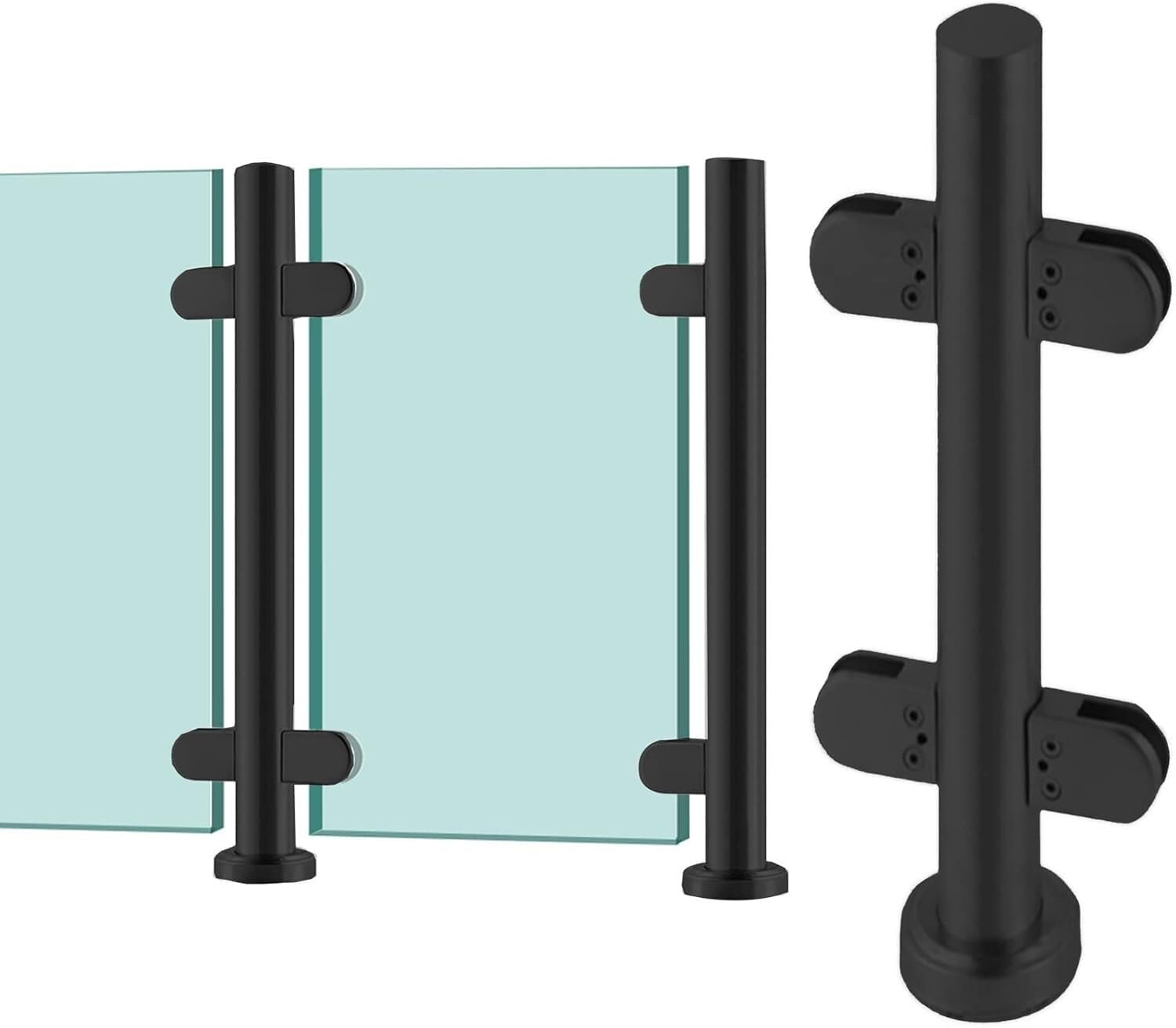 Poteau de balustrade en acier inoxydable haut de gamme avec finition noire mate