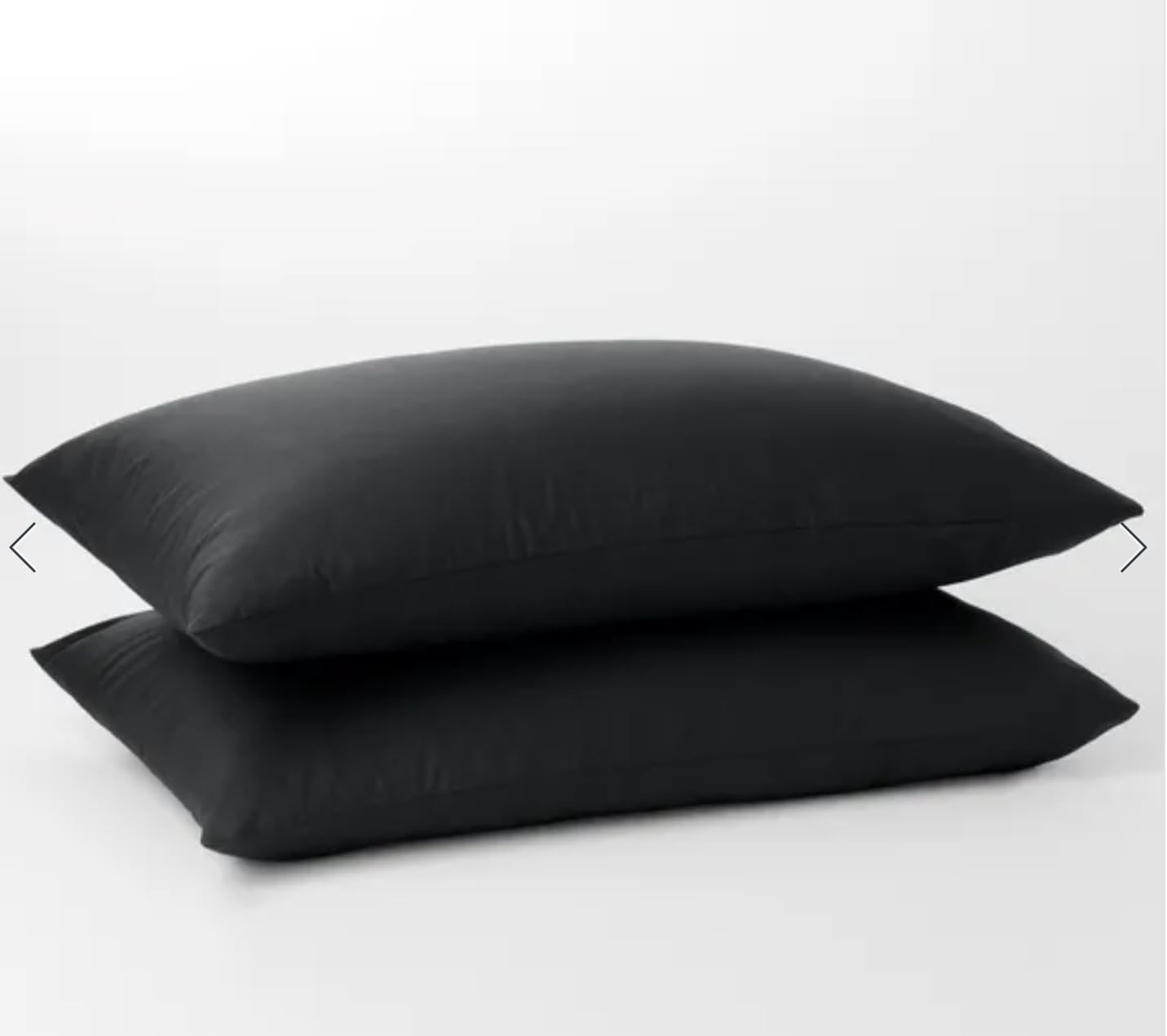 ZSYY Pillow Cases 2 Pack – Black Pillowcases Envelope Closure Cotton Rich Blend Standard House Wife Pillow Covers EASY CARE
