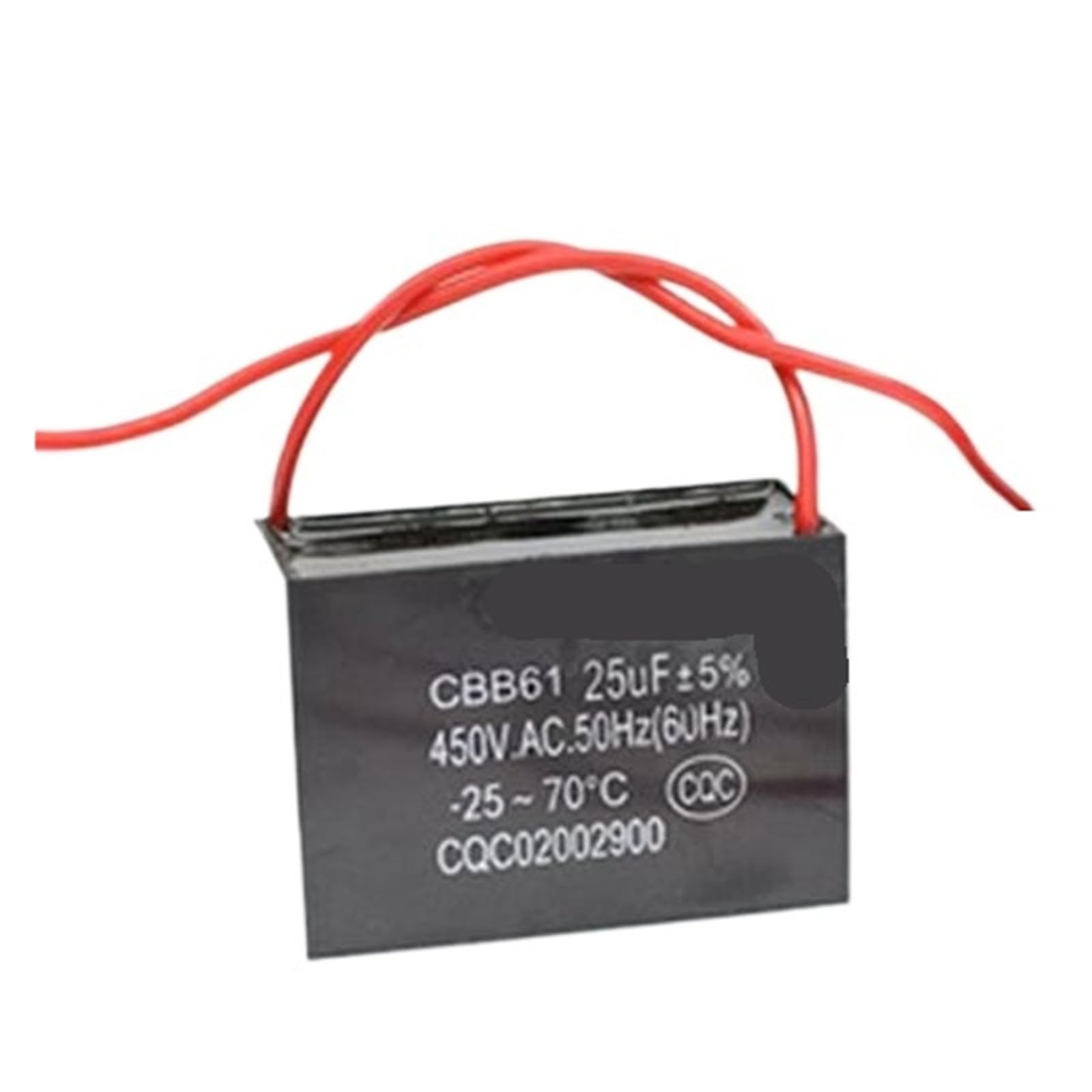 Condensateur de démarrage de moteur CBB61 450V 25uF composant électrique pour ventilateurs