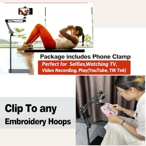 Image of Embroidery Hoops Stand,Rotate Hand Embroidery Floor Stand Embroidery Hoop Holder Stand Can Move Freely Hand Embroidery Stands Floor Cross Stitch Hoop Stand Suitable for