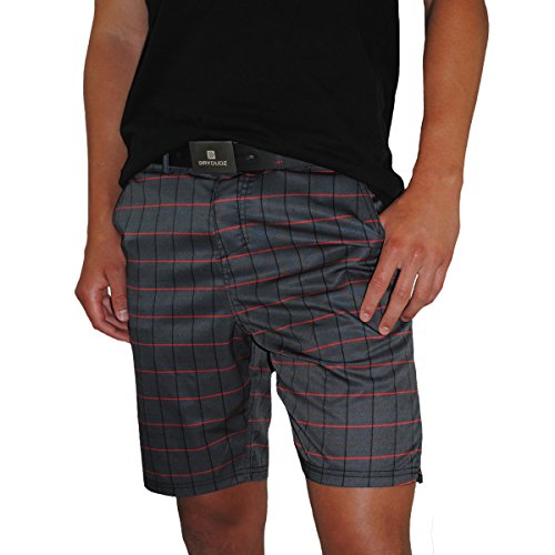 Mens Athletic Shorts, Perfect to be Worn as Mens Boardshorts, Mens Golf Shorts or as Mens Swim Shorts (Black Plaid, 36)
