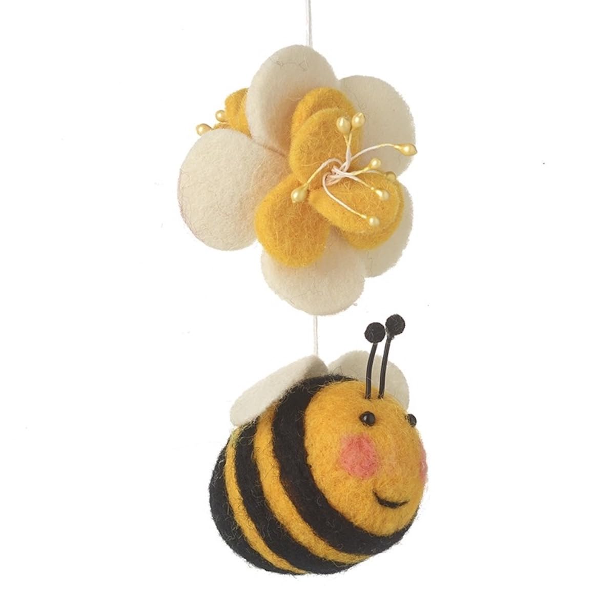 Heaven Sends Multicoloured Floral Felt Bumblebee Hanging Easter Decoration