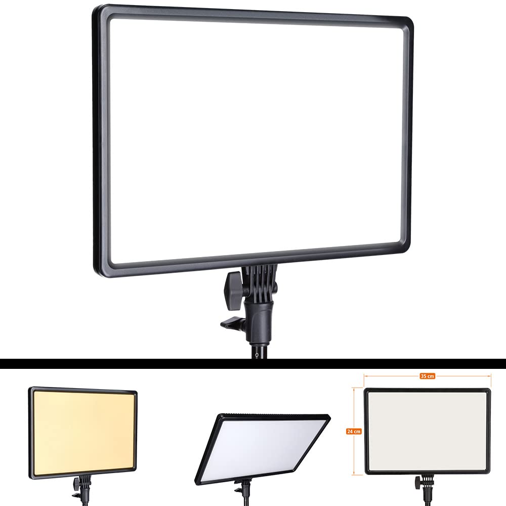 Rollei Lumis LED Panel Fotoleuchte, Dauerlicht Fotografie Lampe Bi Color 3200~5600K Key Light CRI 96+ TLCI 97+ für Videos Streaming Videokonferenz Filmen Aufzeichnen Webcam YouTube TikTok Podcasting