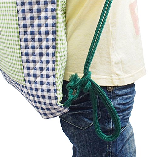 Amazon.co.jp: ネイビーチェック×グリーンチェック ナップサック