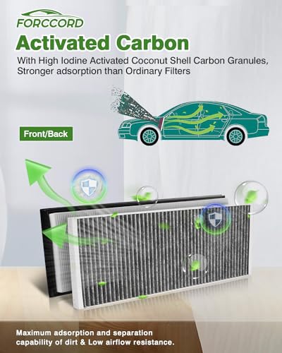 Image of 6-Pack HEPA Cabin Air Filter Fits for Tesla Model Y 2020-2025 2026, Model Y 2025 2026 Refresh Juniper Launch Activated Carbon Cabin Intake Filter Replace#165837500A 165837600A Car Accessories