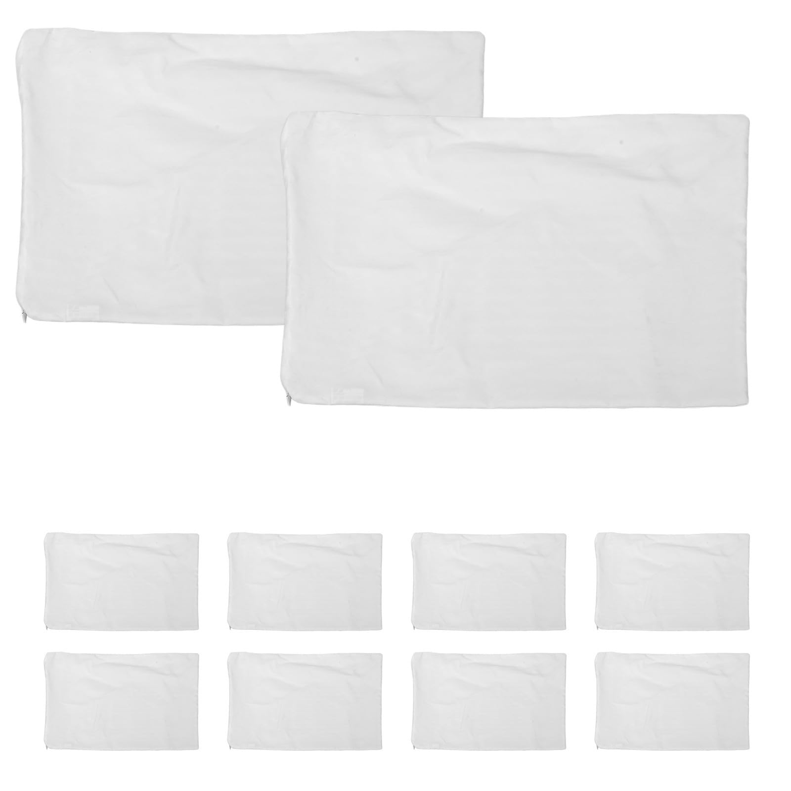 minkissy 10 Unidades Protector de Almohada Blanco para SPA y Sala de Estar, Tejido de Fibra Química Transpirable, Funda Decorativa Cremallera Silenciosa y Lavable a Máquina, Adecuado para