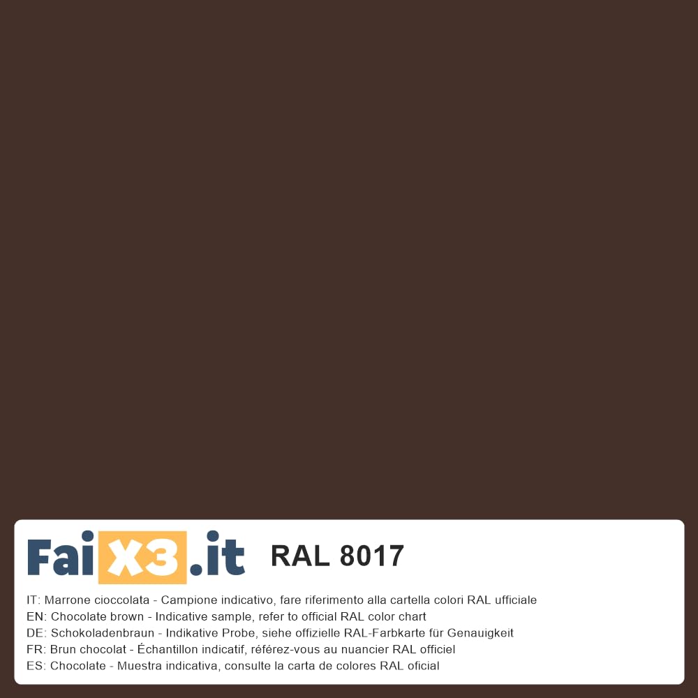 FaiX3.it - Profilo tubolare rettangolare 50x20x2 mm in alluminio, verniciato RAL 8017 "marrone cioccolata" opaco, lunghezza 2500 mm