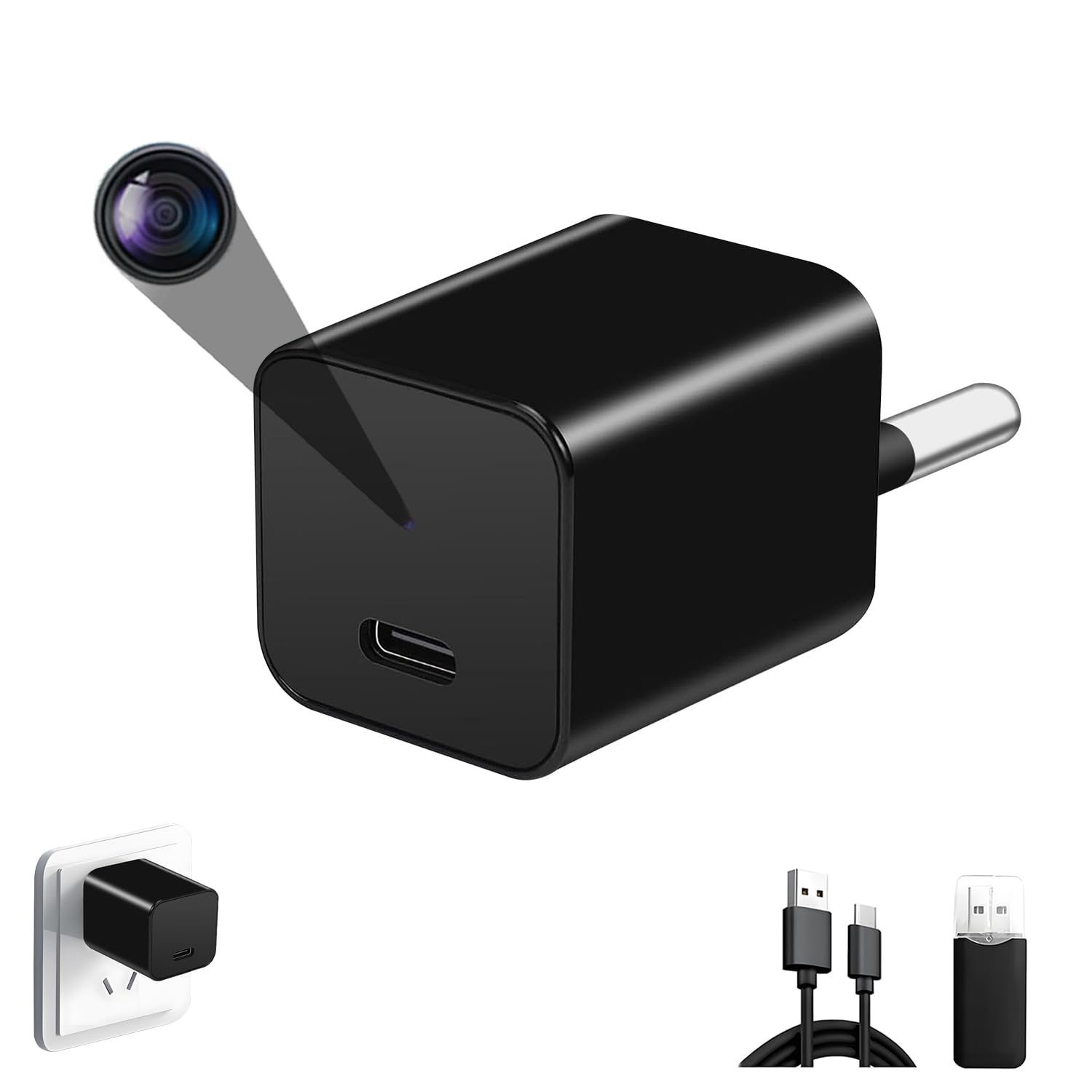 Mini Kamera - Überwachungs Kamera - HD 1080P Innen Kamera - Kontinuierliche Aufzeichnung und Bewegungserkennung, Innen/Büro/Geschäft Kamera, 512 GB kompatibel, ohne Wi-Fi