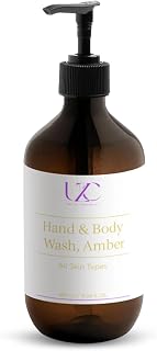 Patchouli & Amber Vanilla Hand & Body Wash - Hydrating Gentle Cleanser - With Betaine for Soft, Supple Skin - Warm Amber, Vanilla & Patchouli Fragrance - Vegan Daily Body Care