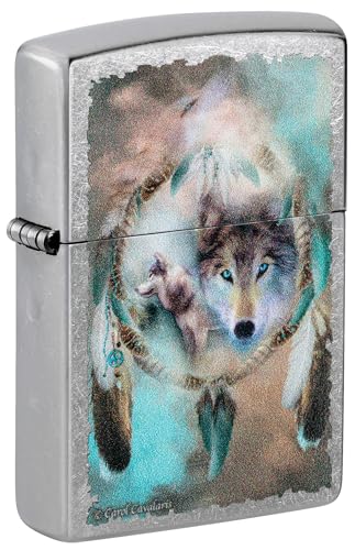 Zippo Encendedor Wolves and Dreamcatcher Street Chrome miniatura 1