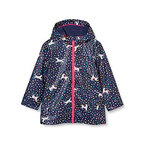 Joules Girls' Raindance Rubber Raincoat, Navy Unicorn Cover