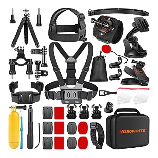 XDaowerrs Upgraded 50 in 1 Action Camera Accessories Kit for GoPro Hero10 9 8 7 6 5 4 3/GoPro Max/GoPro Fusion, Insta360, DJI Osmo Action1/2,Xiaomi Yi, APEMAN, AKASO Campark Action Camera and More