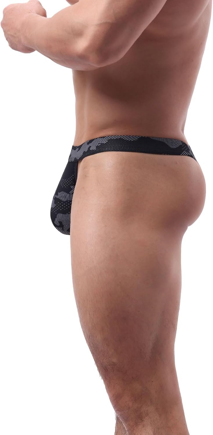 Summer Code Men's Thong Camo G-String Underwear Bulge Enhancing Pouch Panties Comfort Men Bikini - Image 4
