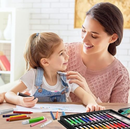 Image of Kitchen Bloom Color Kit Art Set for Kids,145 Pieces Drawing Kit with Colour Pencils,Oil Pastels,Paint Brushes,Water Colours,Marker Pens,Color Set for Kids(Plastic(150 pcs)),Ink Color-Multicolor