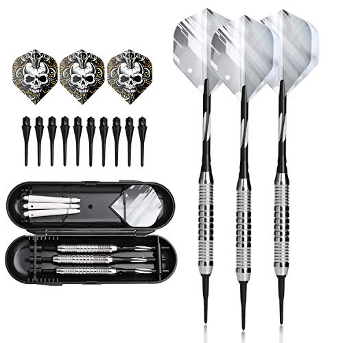 hopewey Fléchettes avec Embout en Plastique, flèches Softdart idéales pour Les fléchettes électroniques, Ensemble de flèches Soft Dart avec étui de Luxe [18g / Chaque] RFB3 Cover