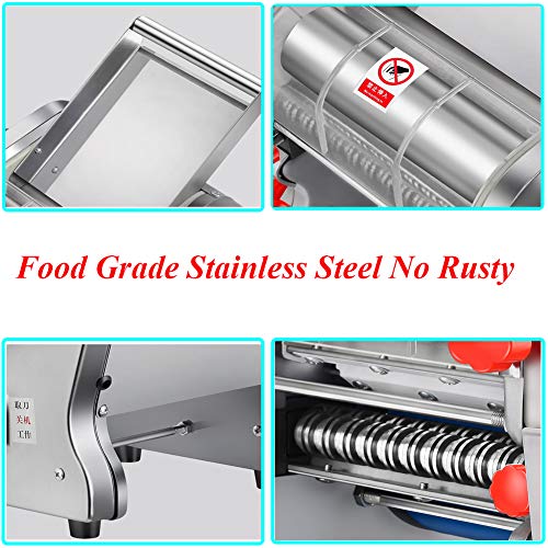 550W 110V Electric Pasta Maker Automatic Commercial Noodle Pressing Noodle Machine With 3Mm/9Mm Dual Purpose Knife Cutter For Spaghetti Lasagna Linguine (Dough Width 18Cm) #TOP6