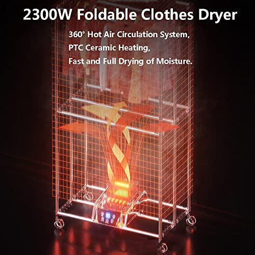 Secador Portátil, 2300 W 1,5 Metros, Secador De Roupas Dobrável Elétrico De 2 Camadas, Secador De Ro