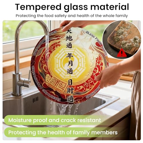 Tabla de cortar redonda de vidrio templado DHARANA kitchen 12 pulgadas miniatura 3