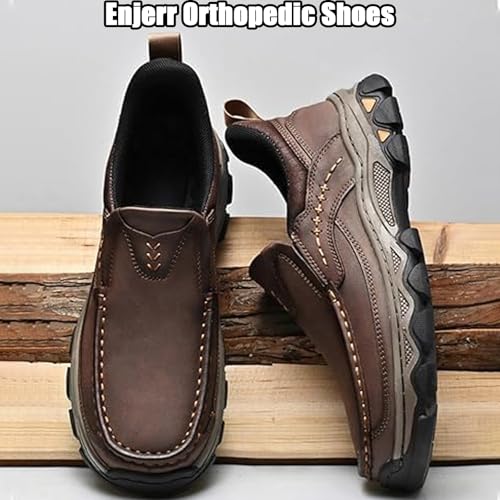 Enjerr Orthopedic Shoes Men, New Men's Comfortable Casual Genuine Leather Slip on Loafers, for Man4