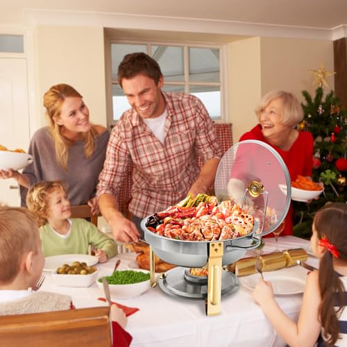 SETLUX Runde Chafers für Catering, Chafing Dishes für Buffet, Gold-Set, Chafers und Buffet-Wärmer für Partys, 4,5 l (Gold, 4 Stück) – Bild 8