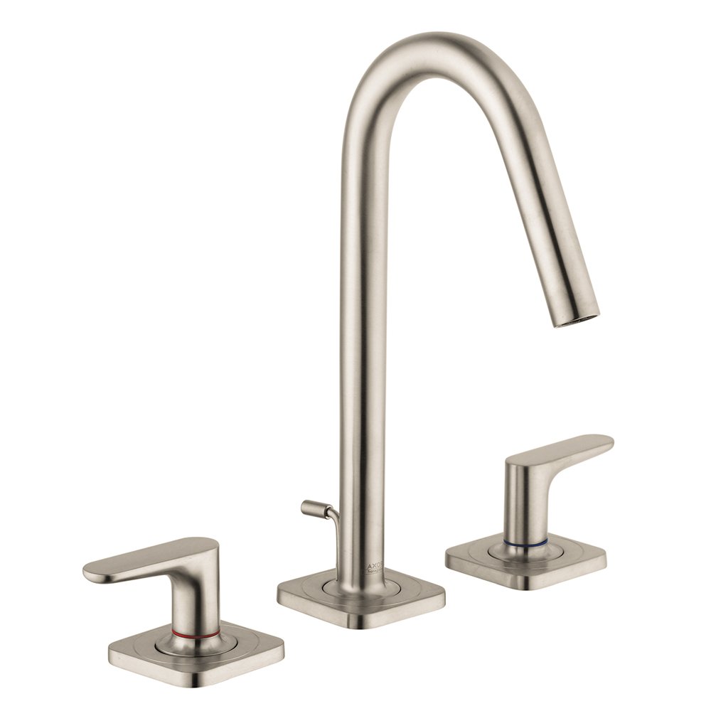 AXOR Citterio M Modern Minimalist Hand Polished 2-Handle 3 11-inch Tall Bathroom Sink Faucet in Brushed Nickel 34133821