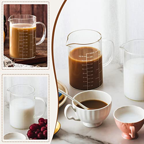 Roshtia 2 Pzas Vaso Medidor Vidrio 500 ml con Asa miniatura 6