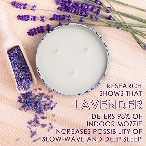 TRINIDa Citronella Candle Outdoor, 14.5oz - 100 Hours Lavender & Citronella Candle, 3 Wicks Large Citronella Candle Set, 100% Organic Soy Wax & Natural Plant Essential Oil, Buzz Away & Relaxing - Image 5