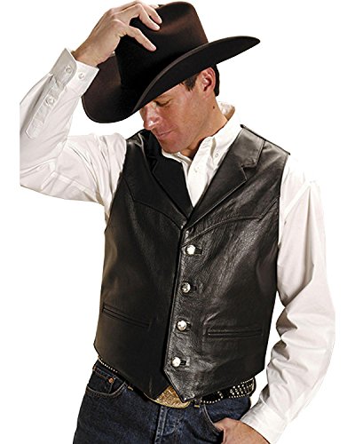 MENS BROWN LEATHER NOTCH COLLAR VEST4