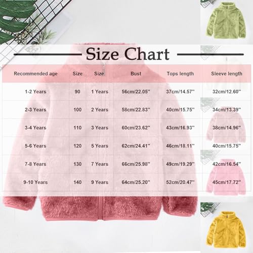 Fuzzy Fleece Jackets for Toddler Boys Girls Full Zip Oversized Sherpa Coat Lightweight Stand Collar Winter Jacket3