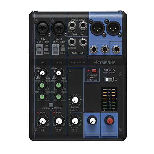 Yamaha MG06 - Mezclador compacto de 6 canales y preamplificadores de micro D-PRE
