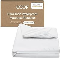 Vista 14 de Cubierta protectora de colchón Coop Home Goods, de viscosa derivada del bambú, impermeable, hipoalergénica, blanco