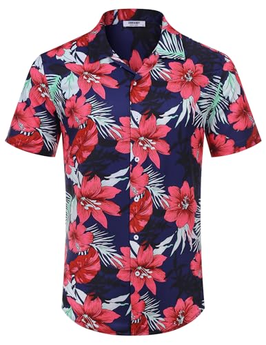 COOFANDY Mens Hawaiian Floral Shirts Tropical Button Down Shirt Summer Beach Shirt - Image 4