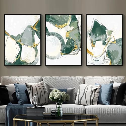 Peinture sur toile pour salon moderne avec motifs abstraits et dorés