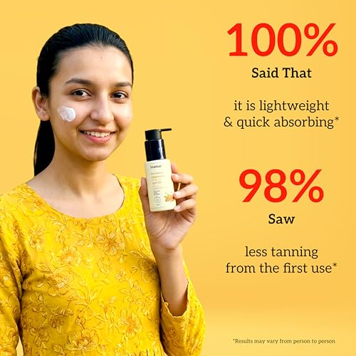 Image of inatur Vitamin C Sunscreen + Moisturizer SPF 50 PA++++ | Water Resistant & Lightweight | No White Cast | UVA & UVB Defense | Skin Brightening & Hydrating | For All Skin Types | Men & Women | 50ml