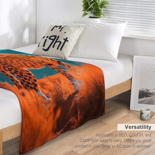 Couverture en flannel léopard 130×150cm douillette pour lit - 6