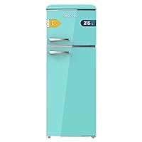 Cecotec Frigorifero 2 Porte Retro da 215 L Bolero CoolMarket 2D Origin 215 Green E. Altezza 148,2 cm e Larghezza 55,2 cm