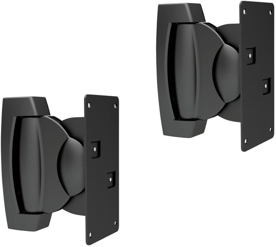 ViiRO Heavy Duty Speaker Mount Brackets Black - Set of 2 - Supports up to 22lbs (10kgs) Ideal Speaker Mount for Wall or Bookshelf