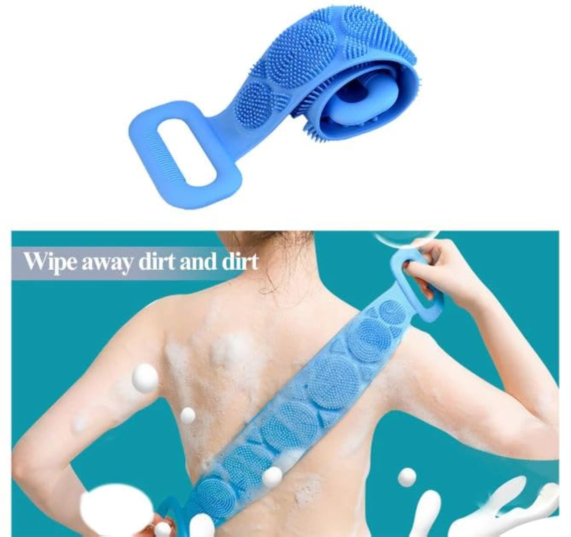 Silicone Bath Body Brush/Scrubber Belt, Multicolor