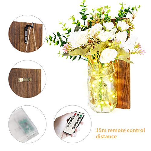 2 pezzi di applique da parete Mason jar Rustico