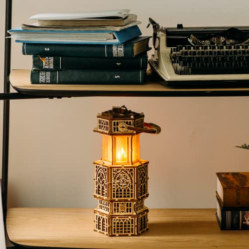 Wood Trick Antique Lantern Luminous LED 3D Wooden Puzzles for Adults and Kids to Build, 11x5 in - Image 3